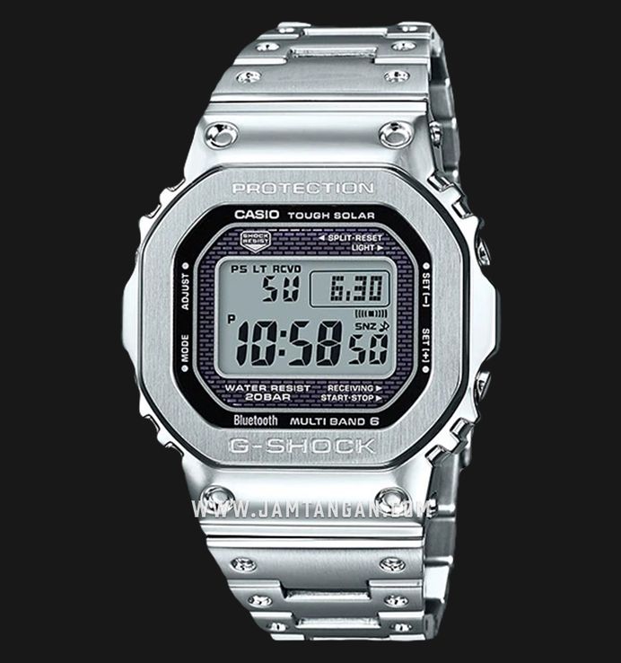 Casio G-Shock GMW-B5000D-1DR Full Metal Series Digital Dial Silver Stainless Steel Band