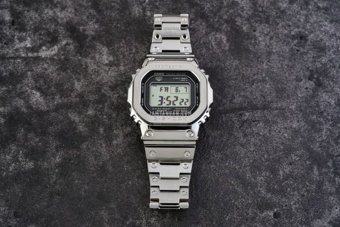 Casio G-Shock GMW-B5000D-1DR Full Metal Series Digital Dial Silver Stainless Steel Band