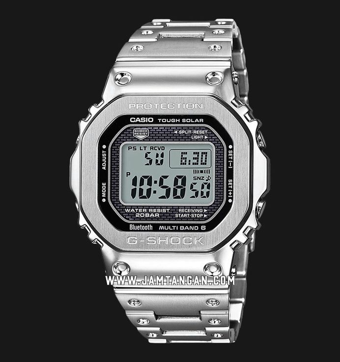 Casio G-Shock GMW-B5000D-1JF Square Tough Solar Black Digital Dial Stainless Steel Band (JDM)