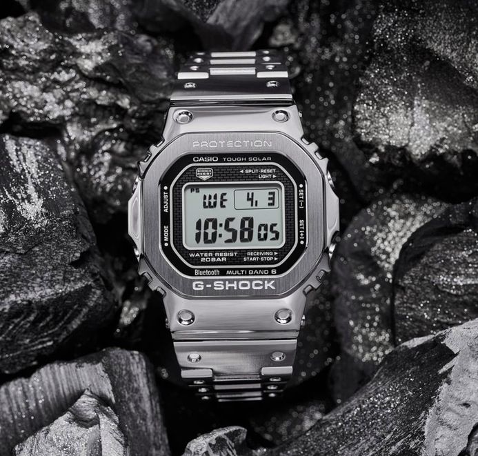 Casio G-Shock GMW-B5000D-1JF Square Tough Solar Black Digital Dial Stainless Steel Band (JDM)