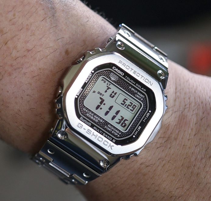 Casio G-Shock GMW-B5000D-1JF Square Tough Solar Black Digital Dial Stainless Steel Band (JDM)