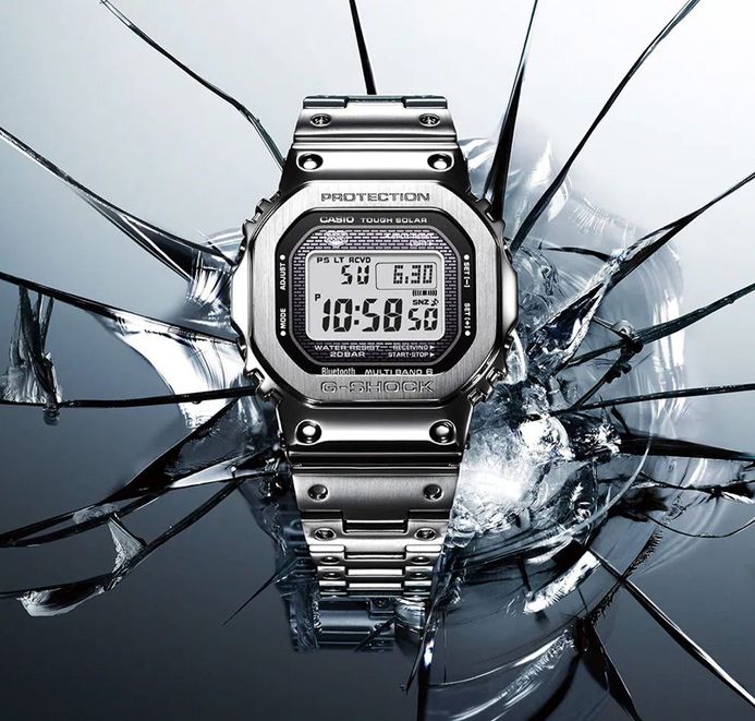 Casio G-Shock GMW-B5000D-1JF Square Tough Solar Black Digital Dial Stainless Steel Band (JDM)