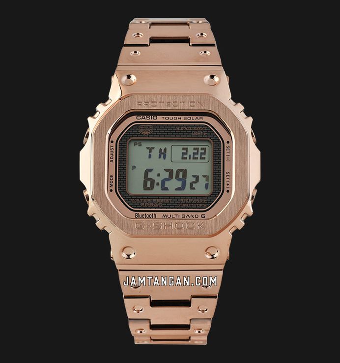 Casio G-Shock GMW-B5000GD-4DR Square Full Metal Solar Digital Dial Rose Gold Stainless Steel Band