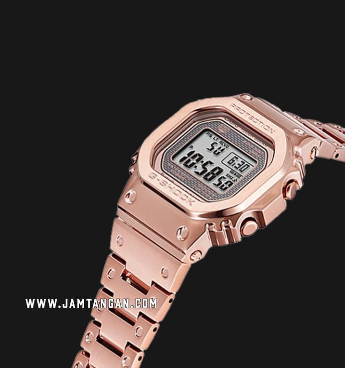 Casio G-Shock GMW-B5000GD-4DR Square Full Metal Solar Digital Dial Rose Gold Stainless Steel Band
