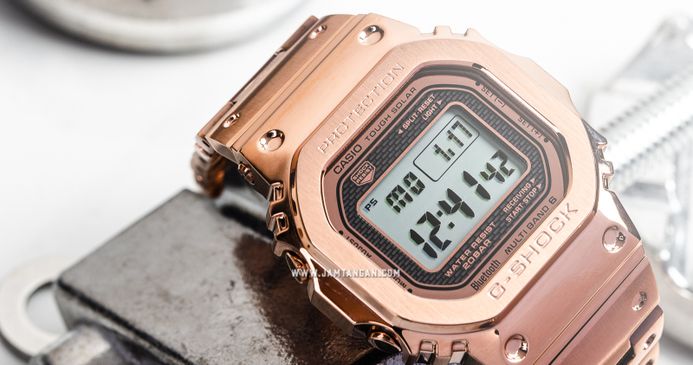 Casio G-Shock GMW-B5000GD-4DR Square Full Metal Solar Digital Dial Rose Gold Stainless Steel Band
