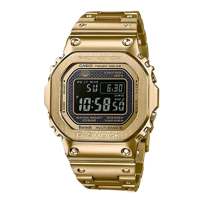 Casio G-Shock GMW-B5000GD-9DR Full Metal Square Tough Solar Digital Dial  Gold Stainless Steel Band