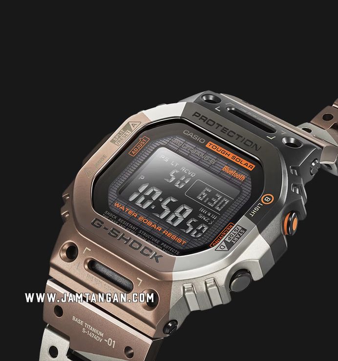 Casio G-Shock GMW-B5000TVB-1DR Virtual World Tough Solar Full Metal Digital Dial Titanium Band