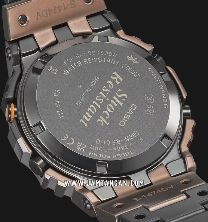 Casio G-Shock GMW-B5000TVB-1DR Virtual World Tough Solar Full Metal Digital Dial Titanium Band