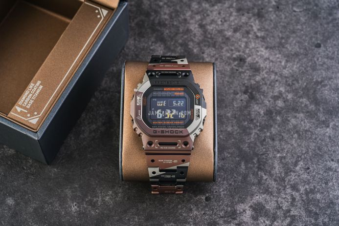 Casio G-Shock GMW-B5000TVB-1DR Virtual World Tough Solar Full Metal Digital Dial Titanium Band