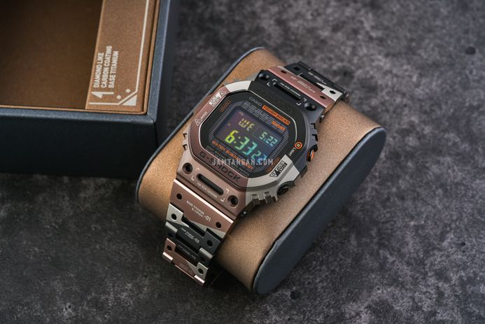 Casio G-Shock GMW-B5000TVB-1DR Virtual World Tough Solar Full Metal Digital Dial Titanium Band