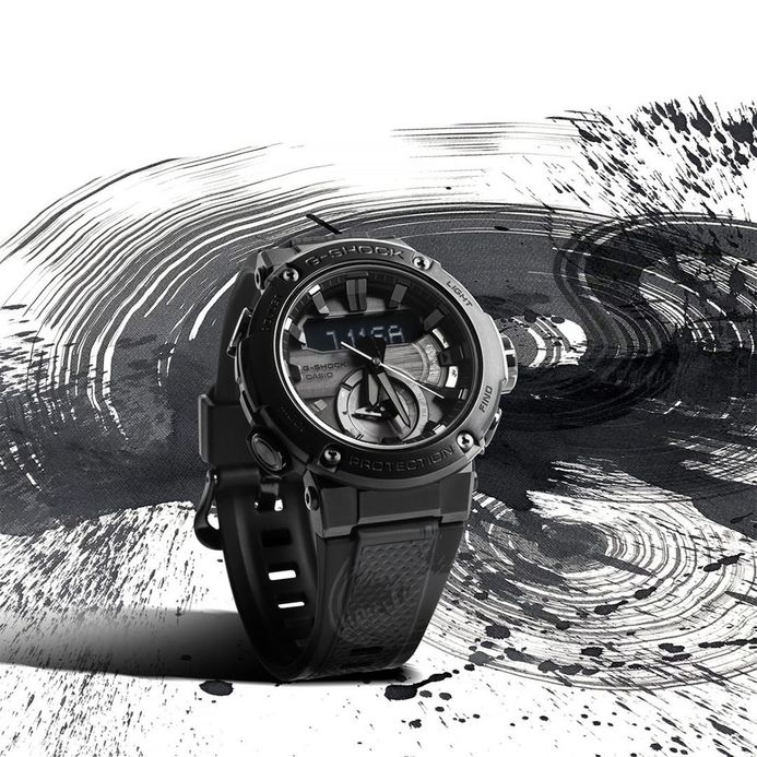 Casio G-Shock GST-B200TJ-1AJR Tough G-Steel Solar Black Digital Analog Dial  Black Resin Strap (JDM)