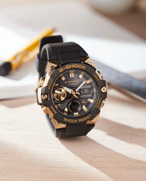 Casio G-Shock G-Steel GST-B400GB-1A9DR Tough Solar Digital Analog Dial Black Resin Band