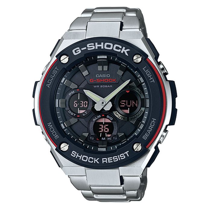 Casio G-Shock GST-S100D-1A4DR Tough Solar Digital Analog Dial Stainless  Steel Band