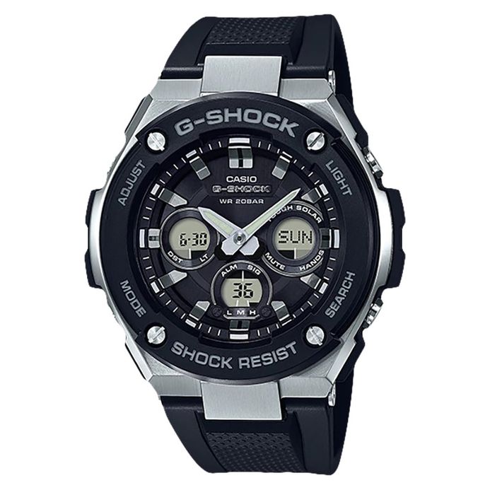 Casio G-Shock G-Steel GST-S300-1ADR Tough Solar Black Rubber Strap