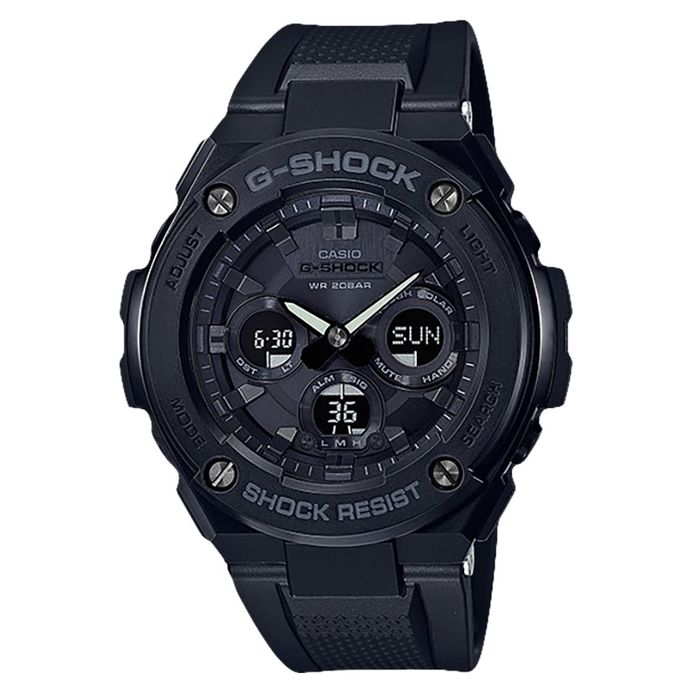 Casio G-Shock G-Steel GST-S300G-1A1DR Tough Solar Black Rubber Strap