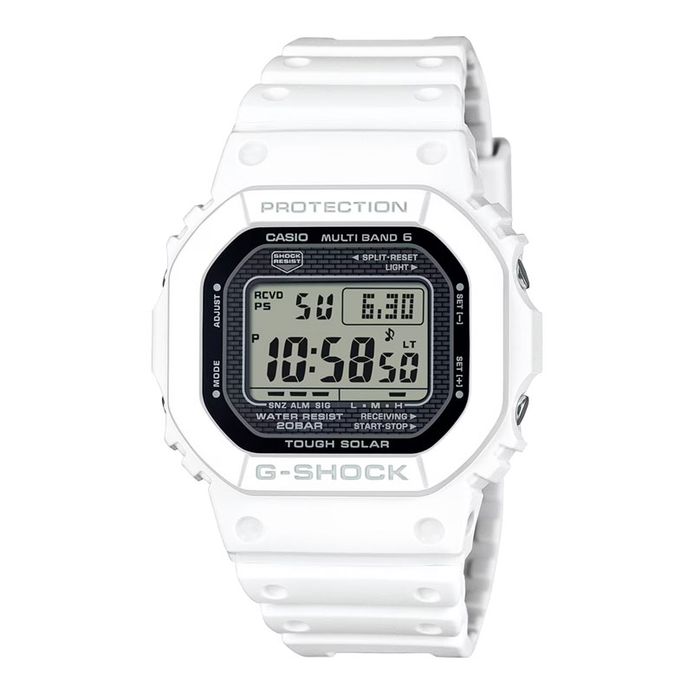 Casio G-Shock GW-5000HS-7JF Heritage Series Square Tough Solar Digital Dial  White Resin Band (JDM)