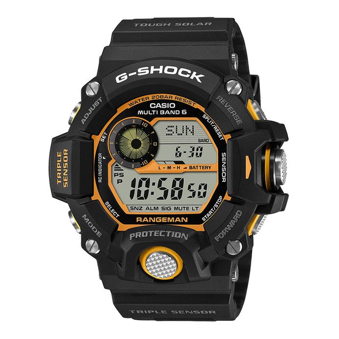 Casio G-Shock GW-9400Y-1DR Master Of G Rangeman Tough Solar Dual Tone  Digital Dial Black Resin Band