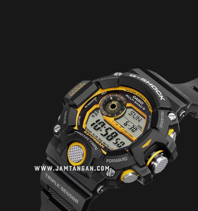 Casio G-Shock GW-9400Y-1DR Master Of G Rangeman Tough Solar Dual Tone Digital Dial Black Resin Band