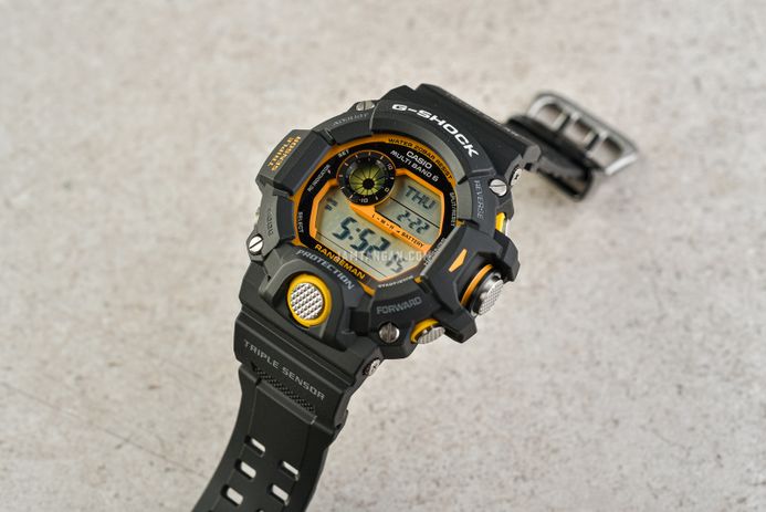 Casio G-Shock GW-9400Y-1DR Master Of G Rangeman Tough Solar Dual Tone Digital Dial Black Resin Band