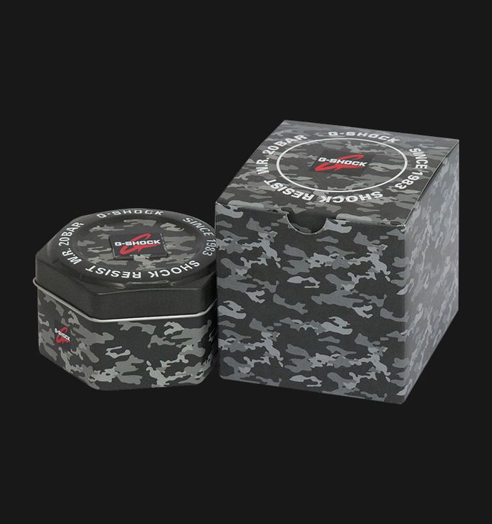 Casio G-Shock GA-100CF-1ADR G-Classic Camouflage Digital Analog Dial Black Resin Band