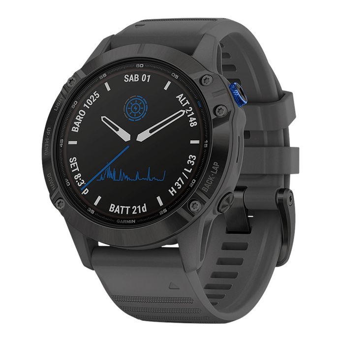 Garmin Fenix 010-02410-40 Smartwatch Pro Solar Digital Dial Dark Grey  Rubber Strap