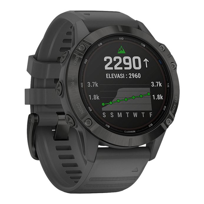Garmin Fenix 010-02410-40 Smartwatch Pro Solar Digital Dial Dark Grey  Rubber Strap