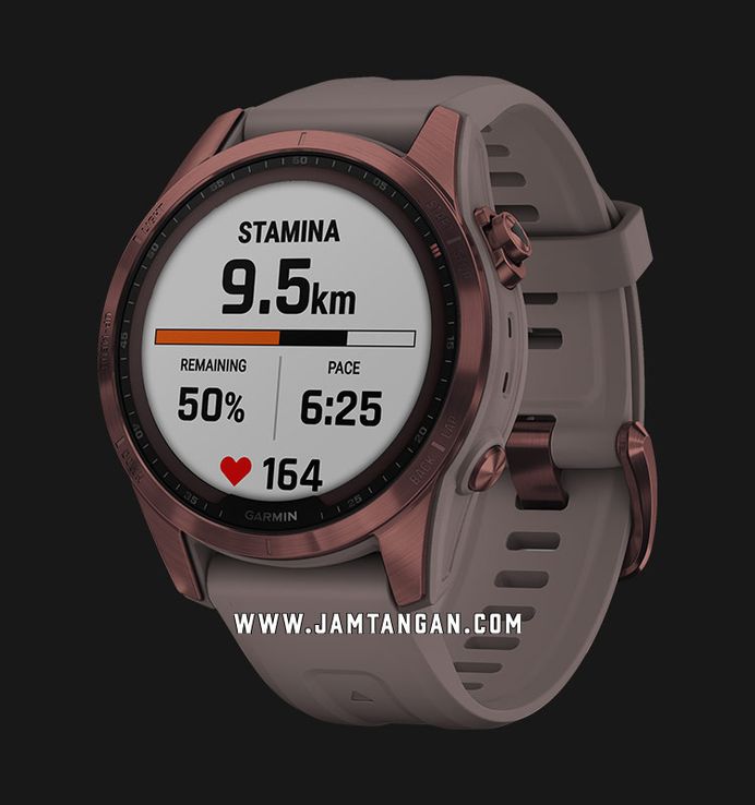 Garmin Fenix 7S 010-02539-54 Smartwatch Sapphire Solar Bronze Digital Dial Shale Gray Silicone Strap