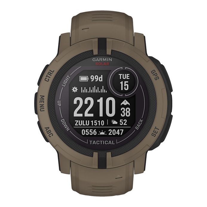 Garmin Instinct 010-02627-64 Smartwatch Solar Tactical Edition Digital  Dial CoyoteTan Rubber Strap
