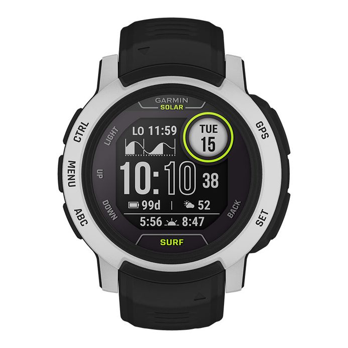 Garmin Instinct 010-02627-65 Smartwatch Solar Surf Bells Beach Digital  Dial Black Silicone Strap