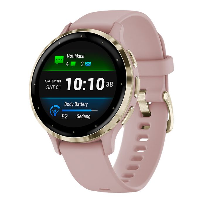 Garmin Venu 3S 010-02785-53 Smartwatch Digital Dial Dust Rose Silicone Band