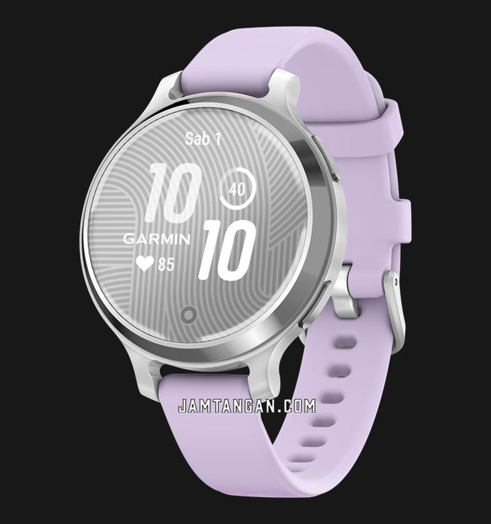 Garmin Lily 2 Active 010-02891-51 Smartwatch Digital Dial Silver with Purple Jasmine Silicone Band
