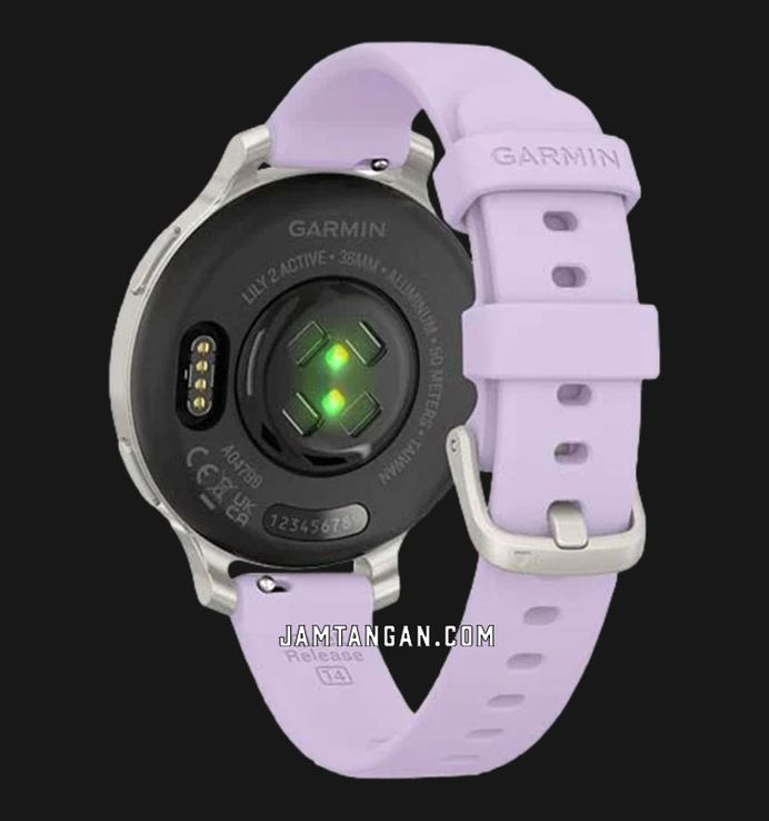 Garmin Lily 2 Active 010-02891-51 Smartwatch Digital Dial Silver with Purple Jasmine Silicone Band
