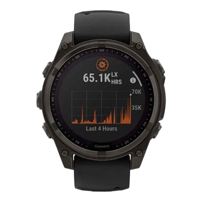 Garmin Fenix 010-02906-70 Smartwatch Solar Carbon Grey DLC Titanium with  Black Grey Silicone Band