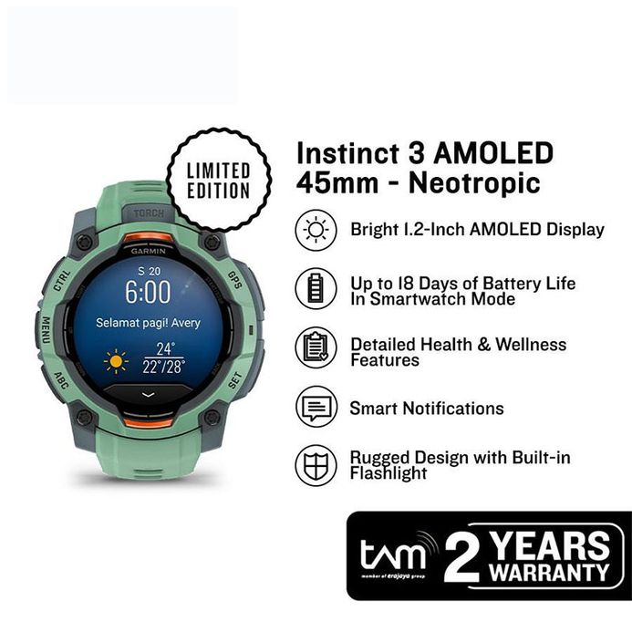 Garmin Instinct 010-02936-41 Smartwatch Amoled Rugged Outdoor