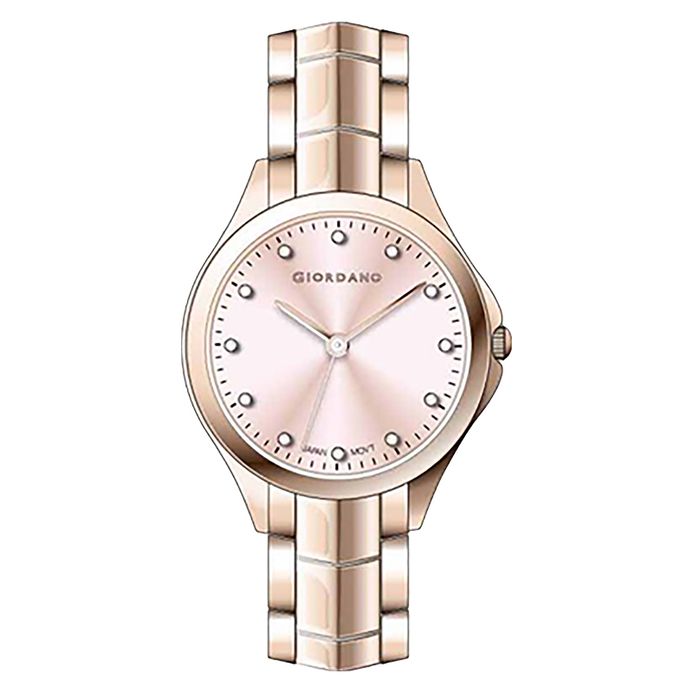 Giordano Fashionista GD-2142-44 Ladies Rose Gold Dial Rose Gold Stainless  Steel Strap [No Box]