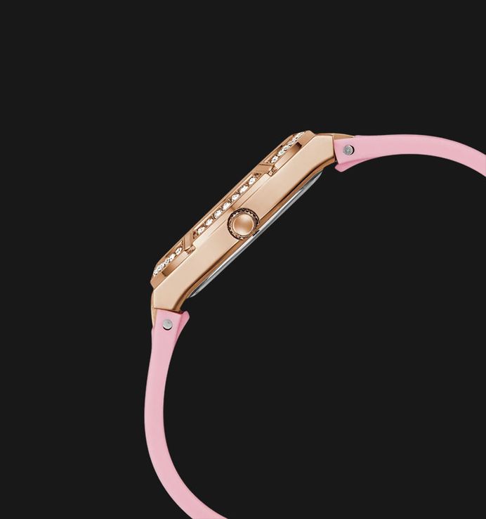 Guess Cosmo GW0034L3 Ladies White Sunray Dial Pink Silicone Strap