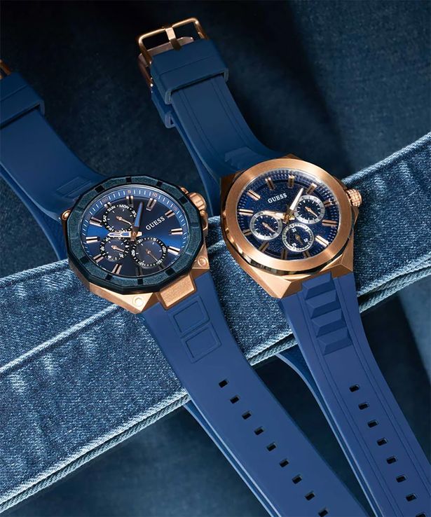 Silicone Strap W1049g2 Guess GW0803G2 Men Multifunction Blue Dial - Main Image