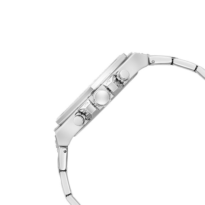 Guess Fury GW0899G1 - Orologio da polso da uomo con zirconi di colore argento con cinturino in acciaio inox, impermeabile, 5 bar, diametro cassa: 50 mm, GW0899G1