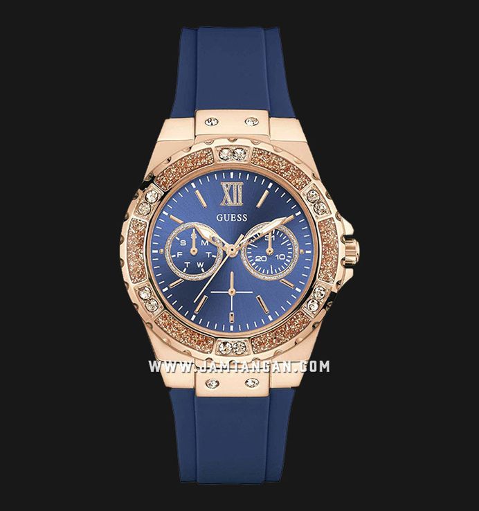 Guess limelight blue silicone strap ladies watch w1053l1 sales