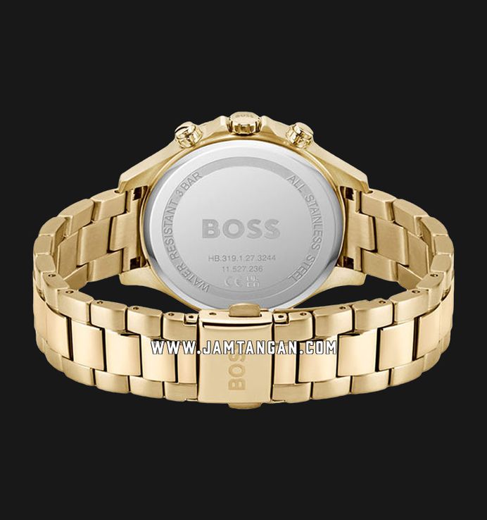 Hugo Boss Hera 1502628 Ladies Silver Dial Gold Stainless Steel Strap
