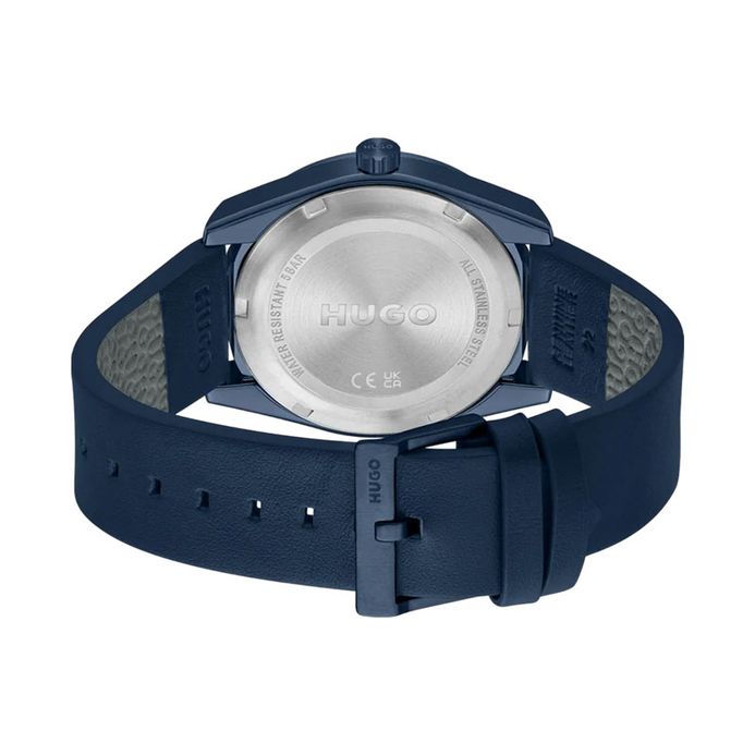 Hugo Boss Bright 1530352 Men Blue Navy Dial Blue Navy Leather Strap
