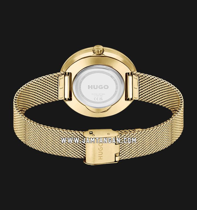 Hugo Boss Crush 1540122 Ladies Gold Dial Gold Mesh Strap