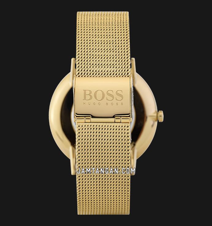 Hugo Boss 1570152 Ladies Gift Set Black Dial Gold Mesh Strap
