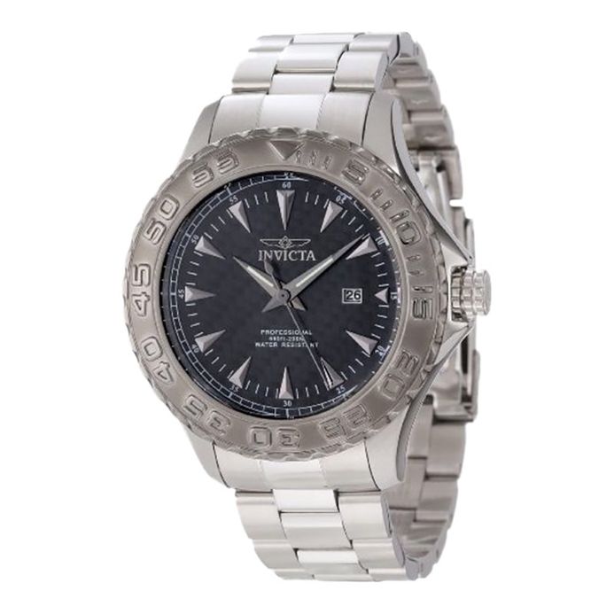 Stainless Steel Invicta 25758 INVICTA Pro Diver 12555 Black Dial