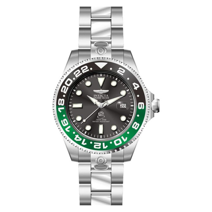INVICTA Pro Diver 21866 Grand Diver Automatic Black Dial Stainless Steel  Strap
