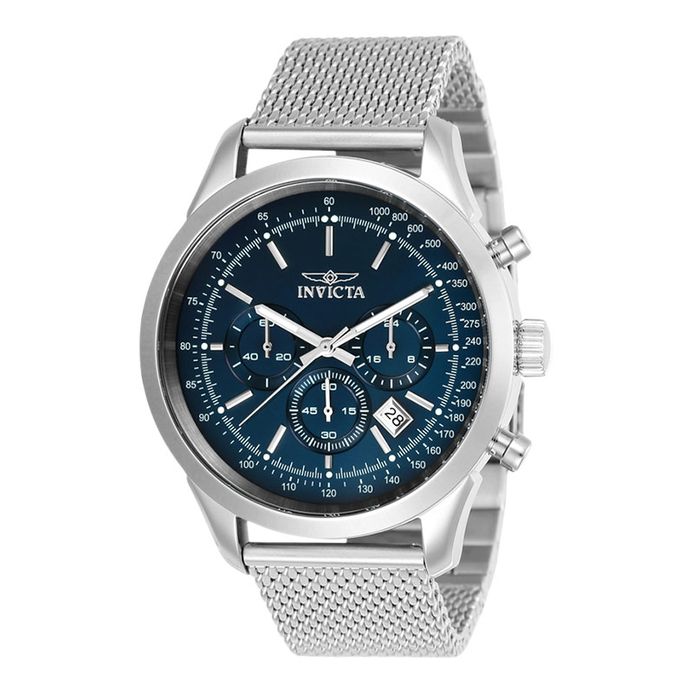 INVICTA Speedway 24209 Men Chronograph Blue Dial Stainless Steel Mesh Strap