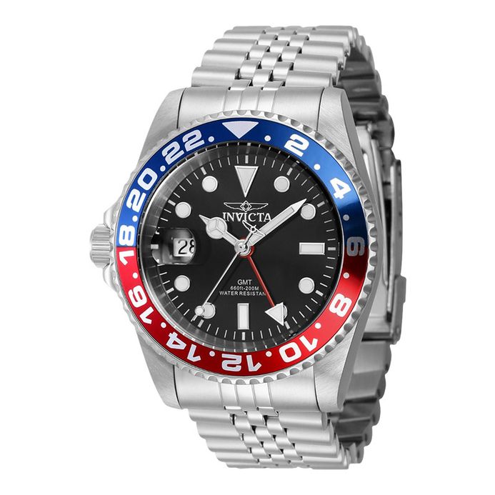 INVICTA Pro Diver 43968 Men GMT Black Dial Stainless Steel Strap