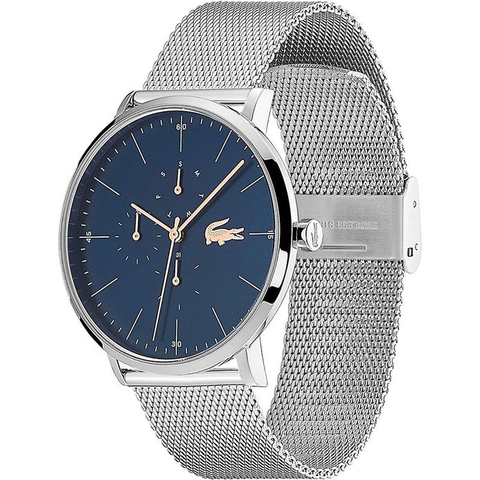 Lacoste Moon 2011024 Multifunction Blue Dial Stainless Mesh Strap Men’s Watch New Lacoste Mens Moon Blue Chronograph Mesh 40mm Watch  main image 4