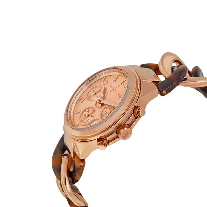 Michael Kors Runway Twist MK4269 Chain Link Acrylic Rose 