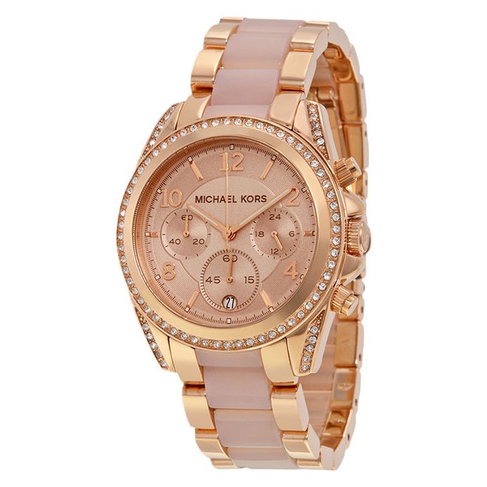 Michael Kors MK5943 Blair Chronograph Rose Gold Dial Rose-Tone Bracelet  Watch